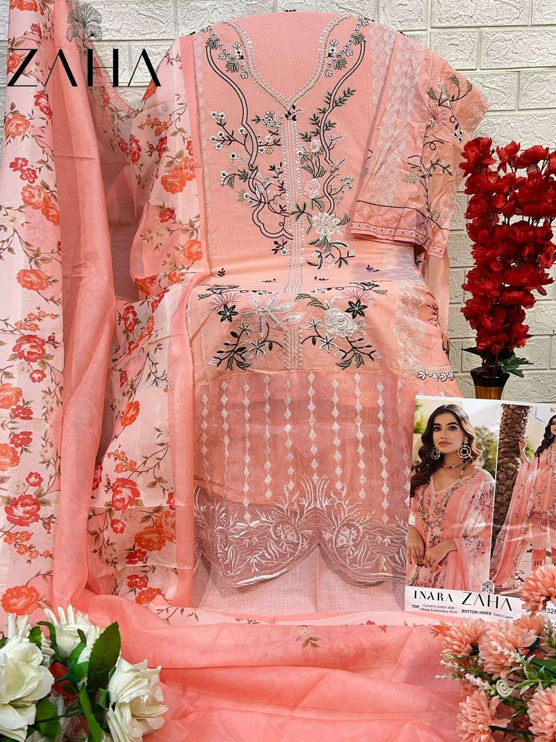 Zaha Inara Vol 1 Cotton Heavy Embroidery Designer Party Wear Salwar Suit