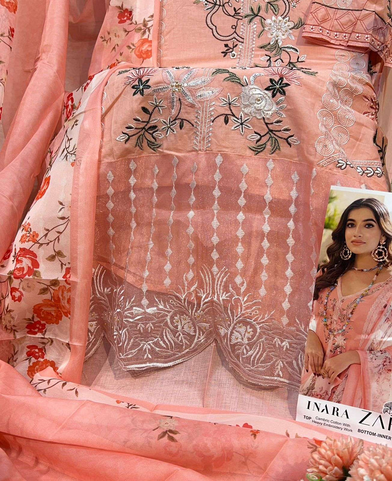 Zaha Inara Vol 1 Cotton Heavy Embroidery Designer Party Wear Salwar Suit