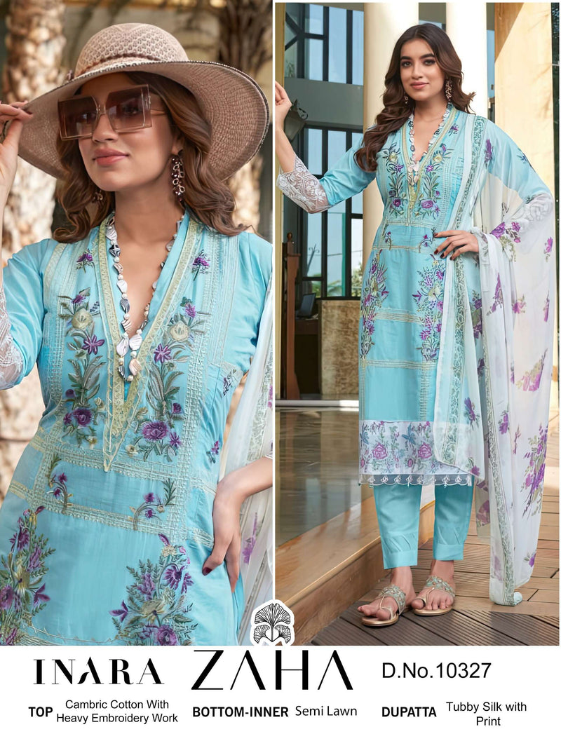 Zaha Inara Vol 1 Cotton Heavy Embroidery Designer Party Wear Salwar Suit
