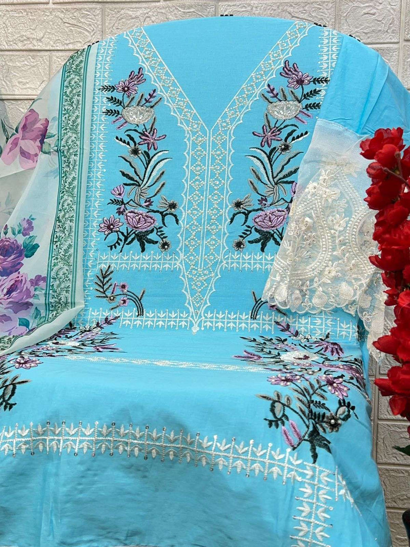 Zaha Inara Vol 1 Cotton Heavy Embroidery Designer Party Wear Salwar Suit