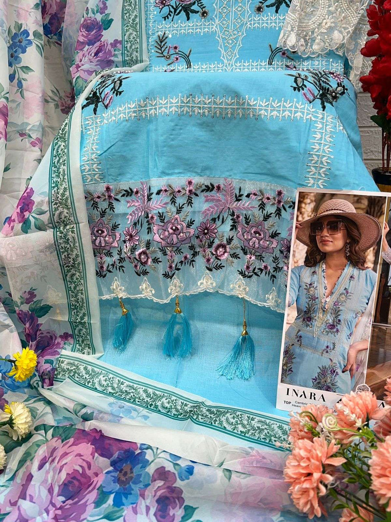 Zaha Inara Vol 1 Cotton Heavy Embroidery Designer Party Wear Salwar Suit