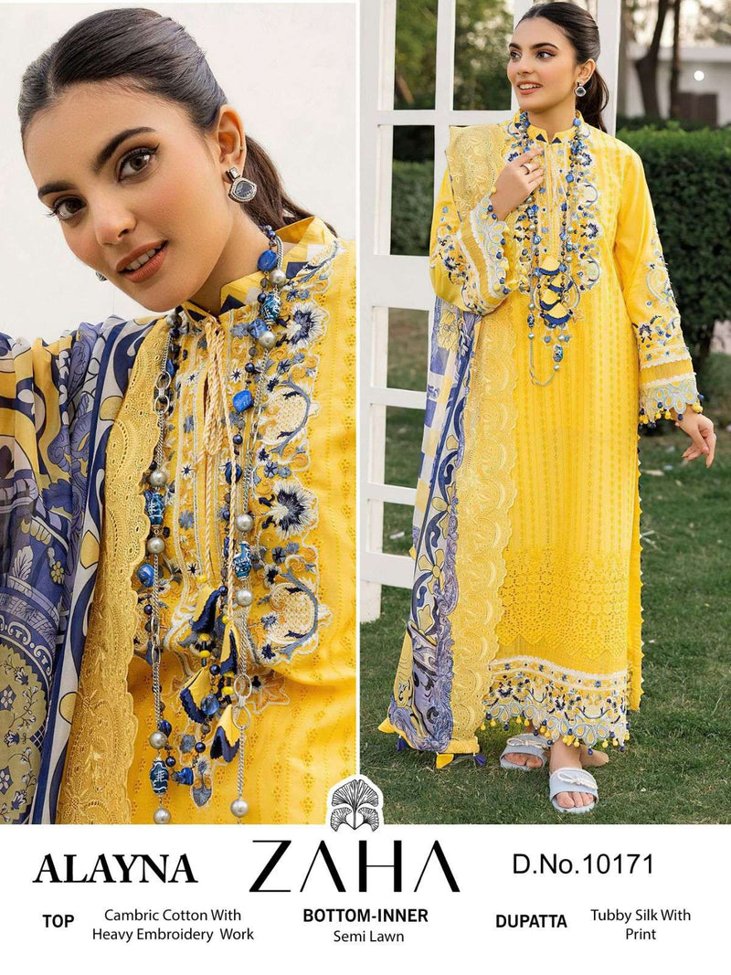 Zaha Present Alayna Designer Pakistani Concept Salwar Kameez Material