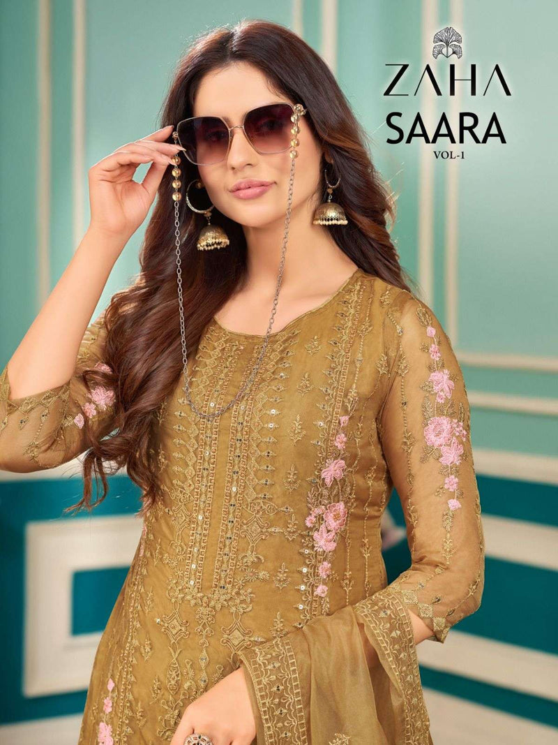 Zaha Saara  Vol 1 Designer Heavy Work Readymade Pakistani Salwar Kameez