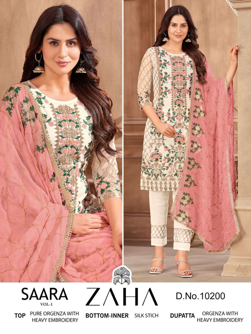 Zaha Saara  Vol 1 Designer Heavy Work Readymade Pakistani Salwar Kameez