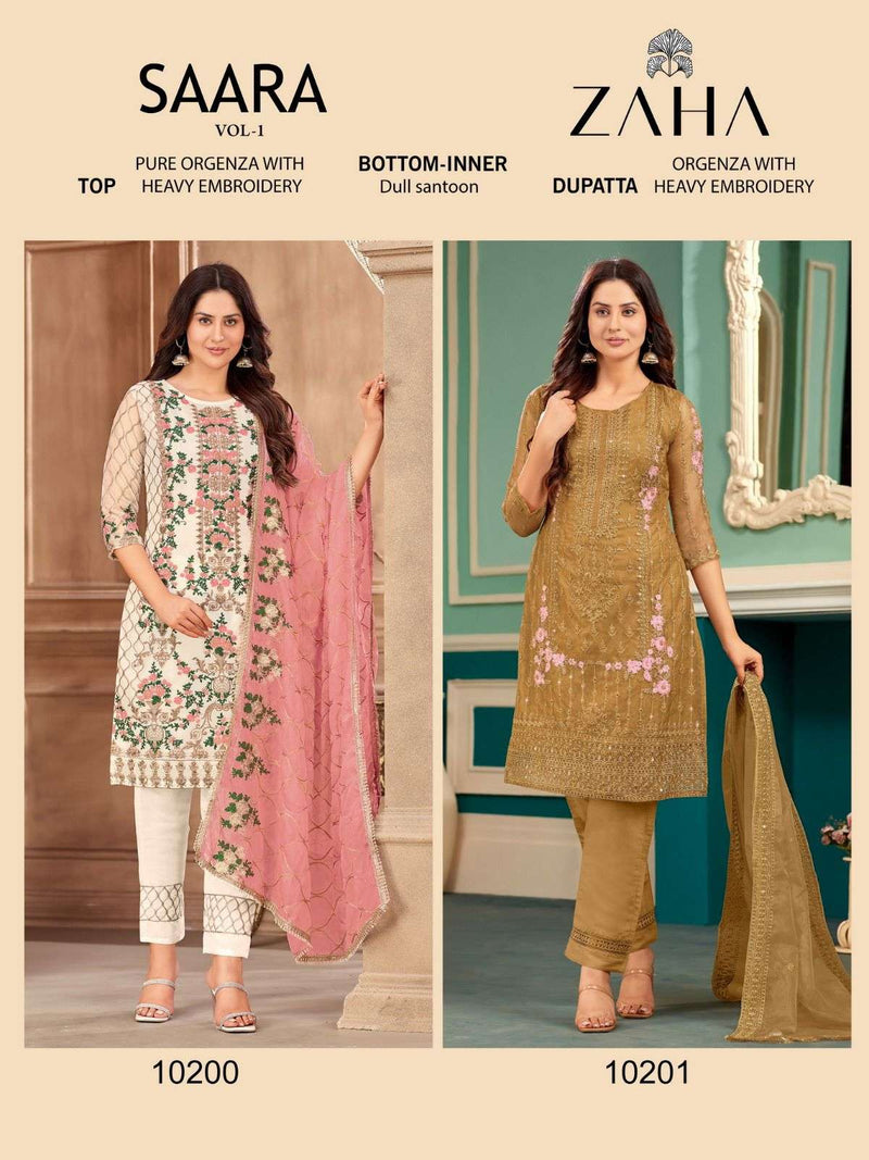Zaha Saara  Vol 1 Designer Heavy Work Readymade Pakistani Salwar Kameez