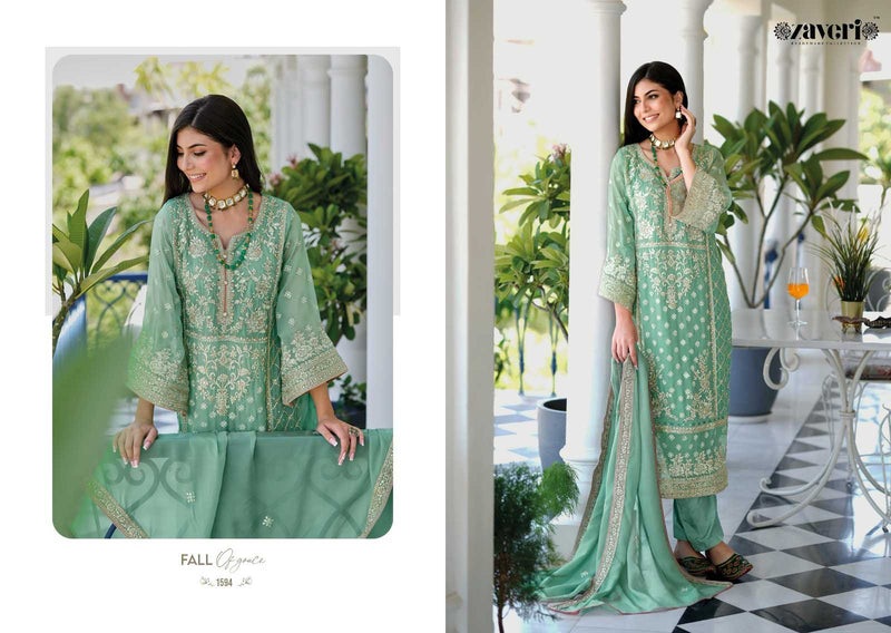 Zaveri Aanaya Organza Emboidery Work Heavy Designer Kurti Combo Set