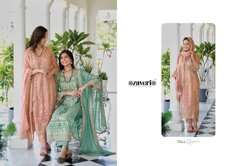 Zaveri Aanaya Organza Emboidery Work Heavy Designer Kurti Combo Set