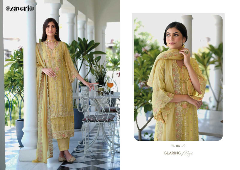 Zaveri Aanaya Organza Emboidery Work Heavy Designer Kurti Combo Set