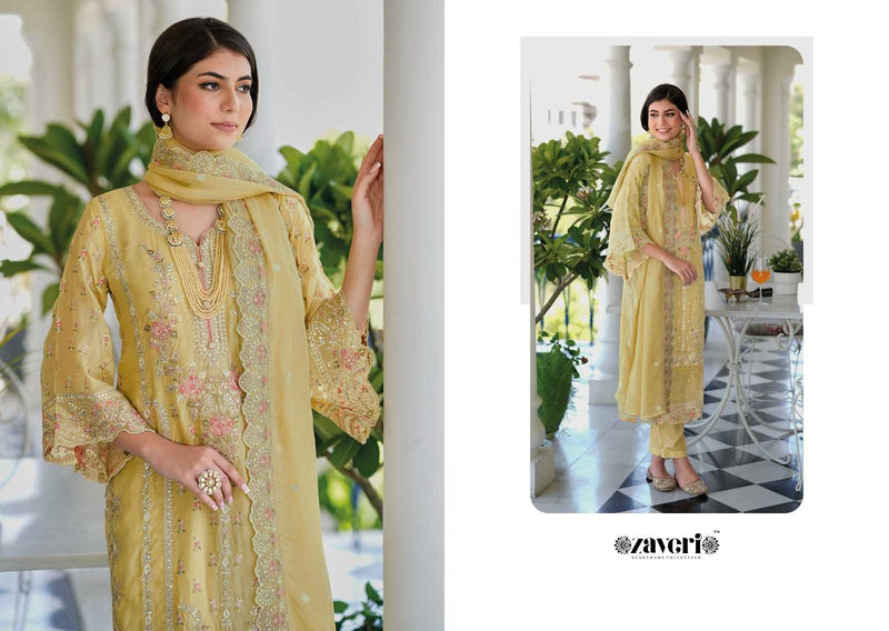 Zaveri Aanaya Organza Emboidery Work Heavy Designer Kurti Combo Set