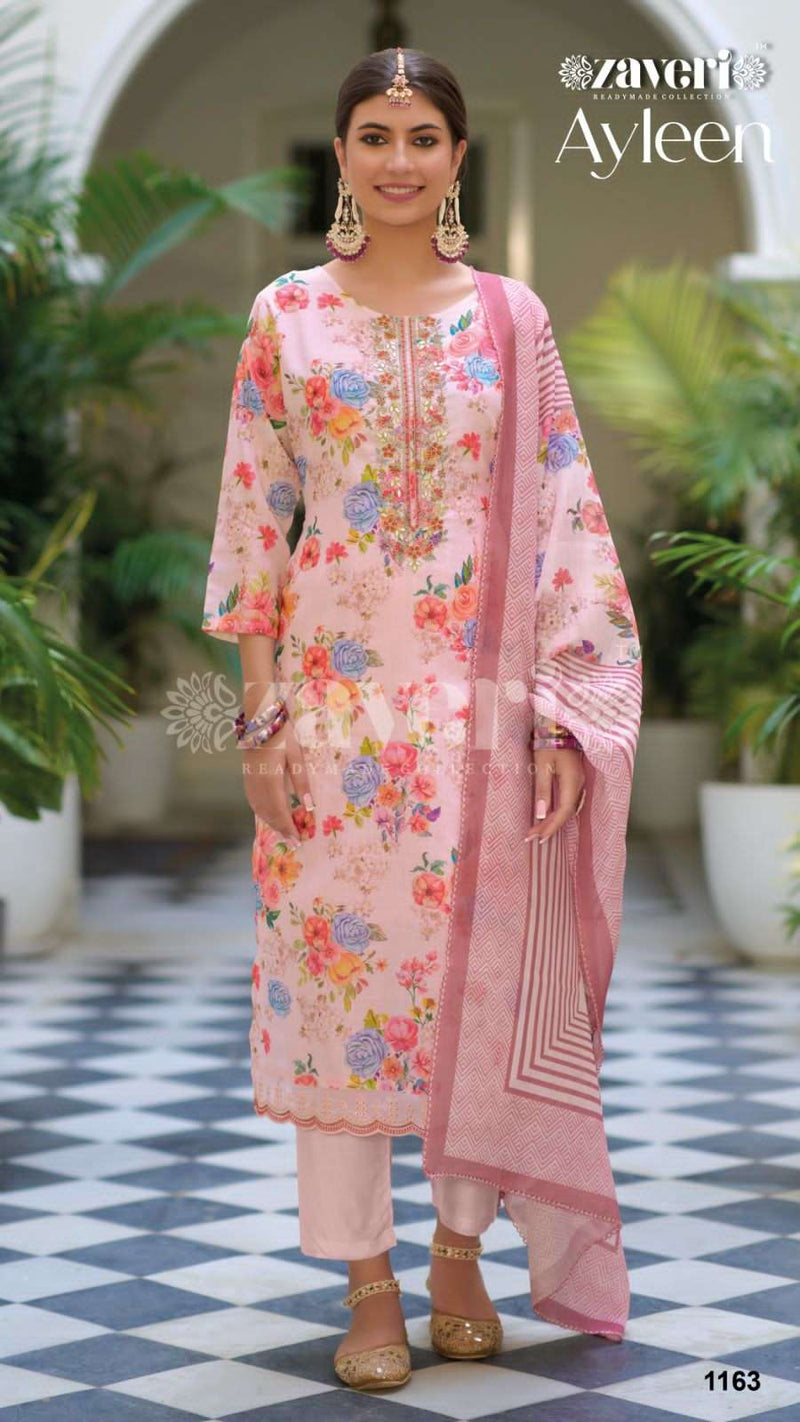 Zaveri Present Ayleen Amazing Embroidery Gota Patti Work Kurti With Pant And Dupatta