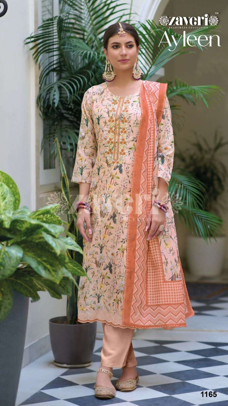 Zaveri Present Ayleen Amazing Embroidery Gota Patti Work Kurti With Pant And Dupatta