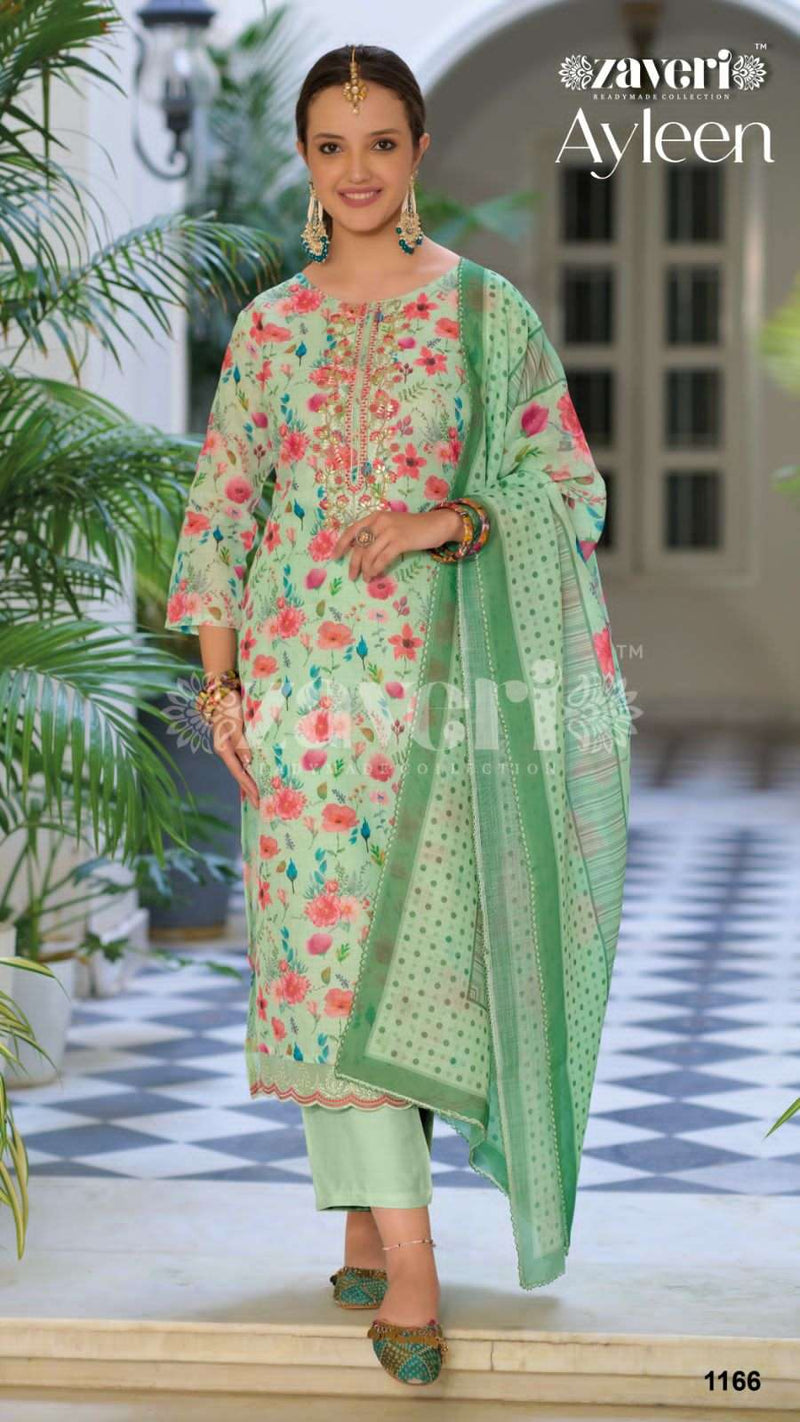 Zaveri Present Ayleen Amazing Embroidery Gota Patti Work Kurti With Pant And Dupatta