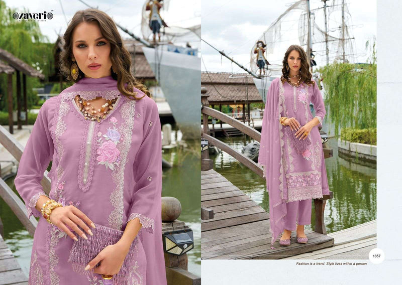Zaveri Women Beauty Aanchal Organza Emboidery Work Stylish Designer Kurti Combo Set