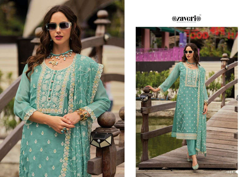 Zaveri Women Beauty Shazar Organza Emboidery Work Party Wear Suit