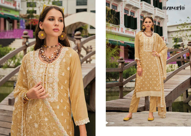 Zaveri Women Beauty Shazar Organza Emboidery Work Party Wear Suit