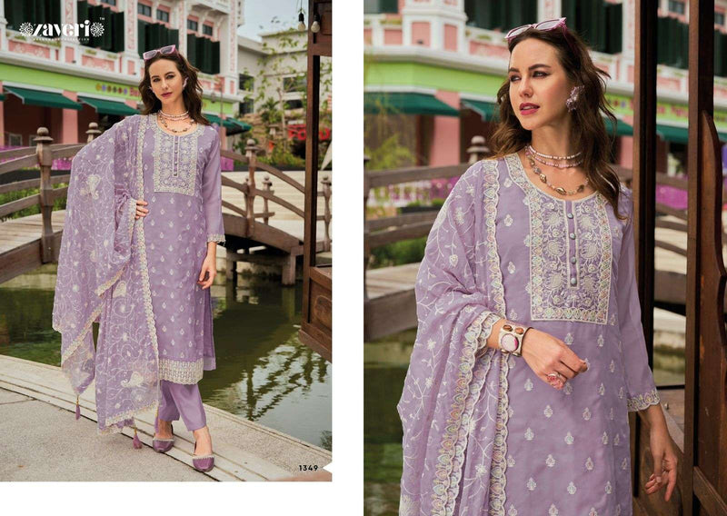 Zaveri Women Beauty Shazar Organza Emboidery Work Party Wear Suit