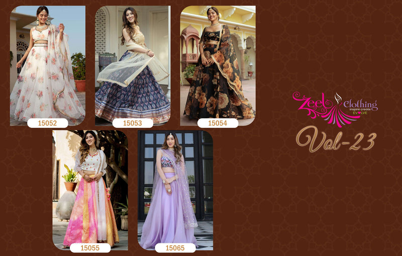 Zeel Clothing Vol 23 Organza Party Wear  Lehenga Choli