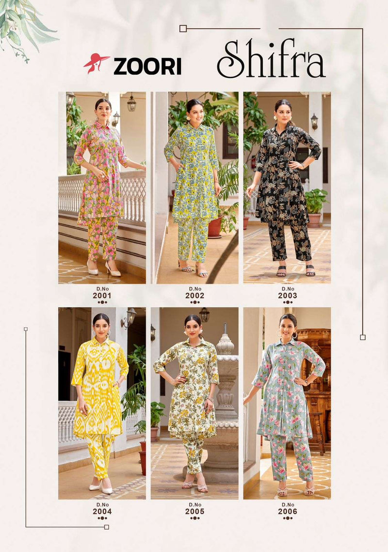 Zoori Shifra Rayon Print Casual Wear Fancy Co Ord Set