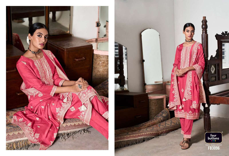 Four Buttons Zoya Vol 2 Pure Muslin Lakhnavi Jacquard Hand Work Salwar Kameez