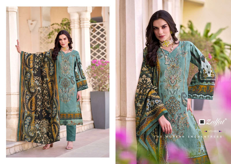 Zulfat Designer Suits Gulrez Vol 3 Cotton Heavy Daman Embroidery Work Salwar Suit