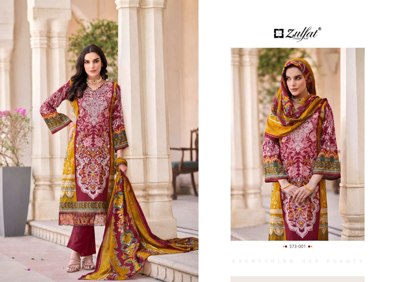 Zulfat Designer Suits Gulrez Vol 3 Cotton Heavy Daman Embroidery Work Salwar Suit