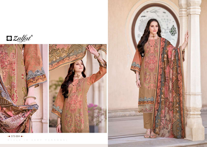 Zulfat Designer Suits Gulrez Vol 3 Cotton Heavy Daman Embroidery Work Salwar Suit