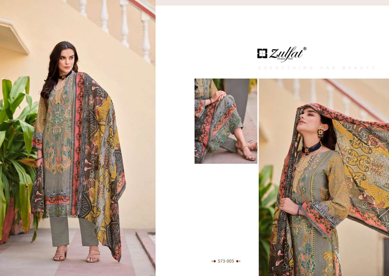 Zulfat Designer Suits Gulrez Vol 3 Cotton Heavy Daman Embroidery Work Salwar Suit