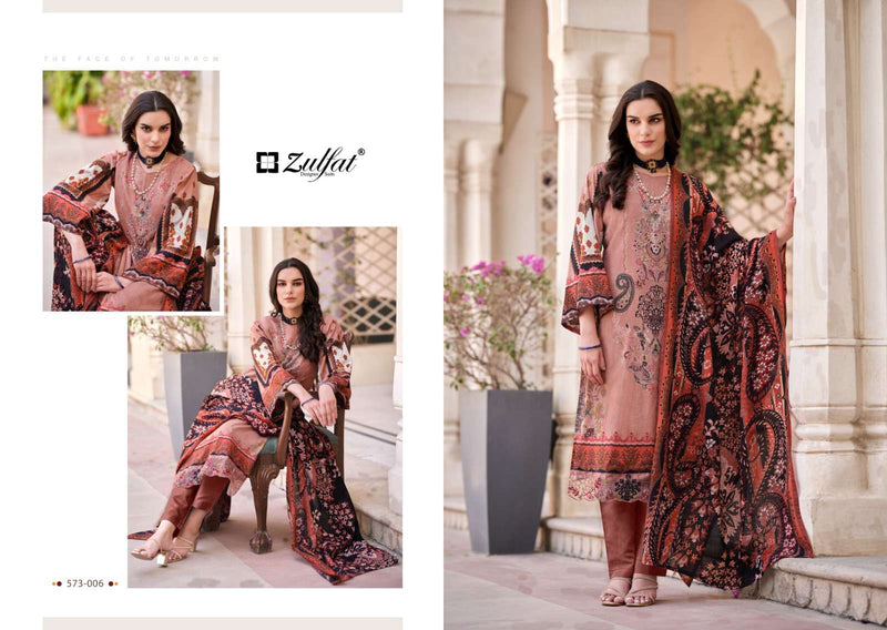 Zulfat Designer Suits Gulrez Vol 3 Cotton Heavy Daman Embroidery Work Salwar Suit