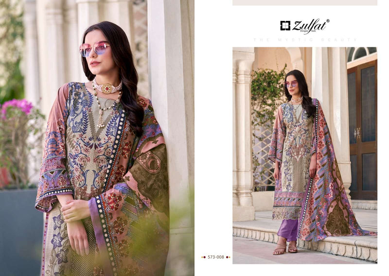 Zulfat Designer Suits Gulrez Vol 3 Cotton Heavy Daman Embroidery Work Salwar Suit