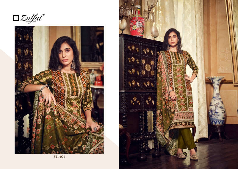 Zulfat Designer Suits Rehnuma Pashmina Wool Digital Print Fancy Salwar Kameez