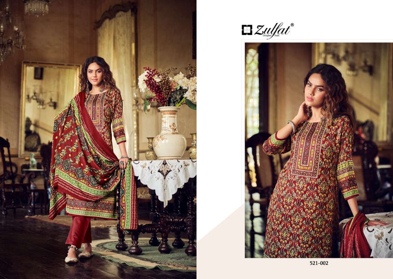 Zulfat Designer Suits Rehnuma Pashmina Wool Digital Print Fancy Salwar Kameez