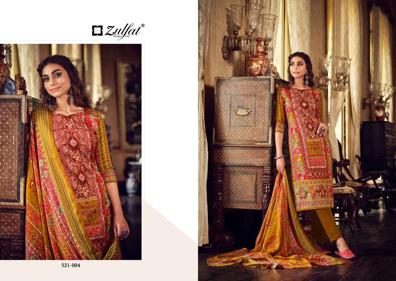 Zulfat Designer Suits Rehnuma Pashmina Wool Digital Print Fancy Salwar Kameez