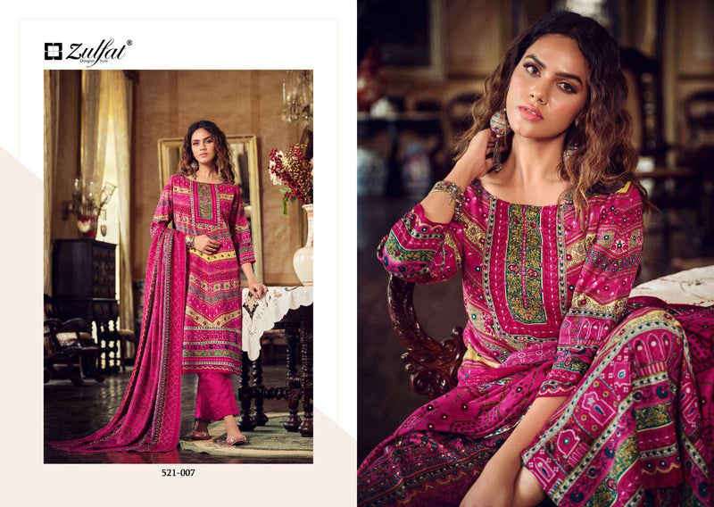 Zulfat Designer Suits Rehnuma Pashmina Wool Digital Print Fancy Salwar Kameez