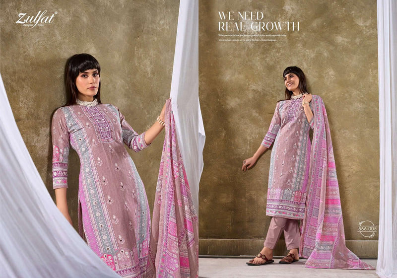 Zulfat Designer Suits Summer Swag Cotton Print Handwork Daily Wear Salwar Suit