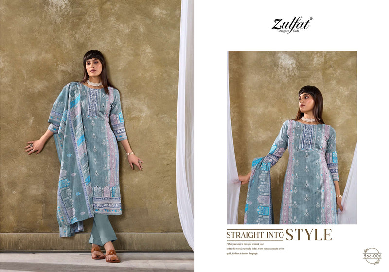 Zulfat Designer Suits Summer Swag Cotton Print Handwork Daily Wear Salwar Suit