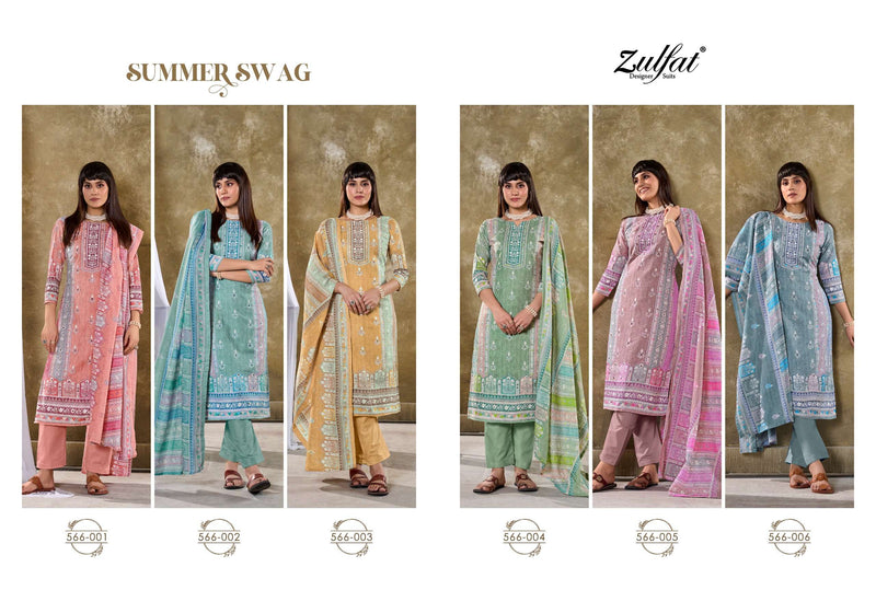 Zulfat Designer Suits Summer Swag Cotton Print Handwork Daily Wear Salwar Suit
