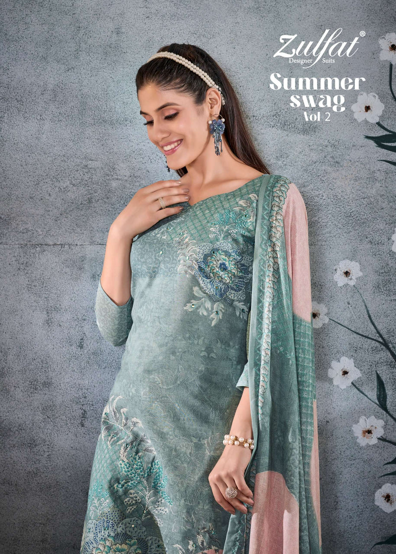 Zulfat Designer Suits Summer Swag Vol 2 Cotton Designer Print Salwar Suit
