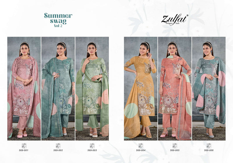 Zulfat Designer Suits Summer Swag Vol 2 Cotton Designer Print Salwar Suit