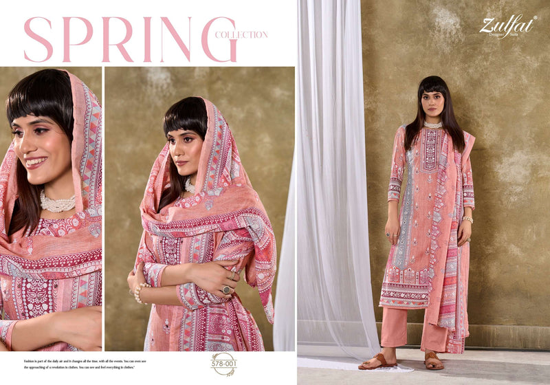 Zulfat Designer Suits Summer Swag Vol 3 Cotton Designer Print Salwar Suit