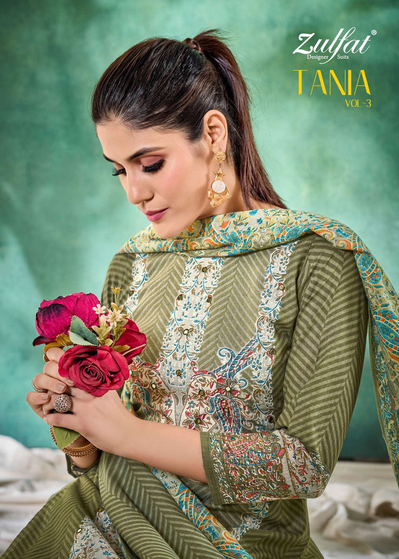 Zulfat Designer Tania Vol 3 Cotton Print With Handwork Salwar Suit For Dailywear