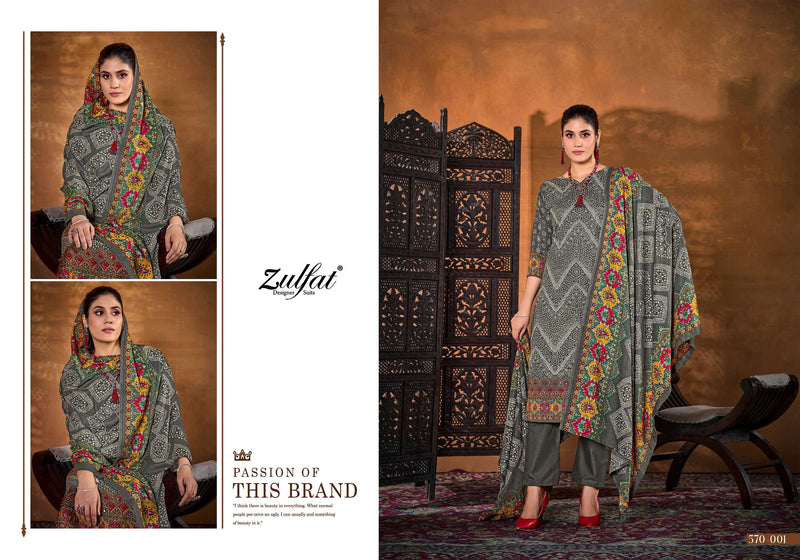 Zulfat Designer Studio Tania Vol 4  Cotton Exclusive Designer Print With Handwork Unstitched Salwar Suit