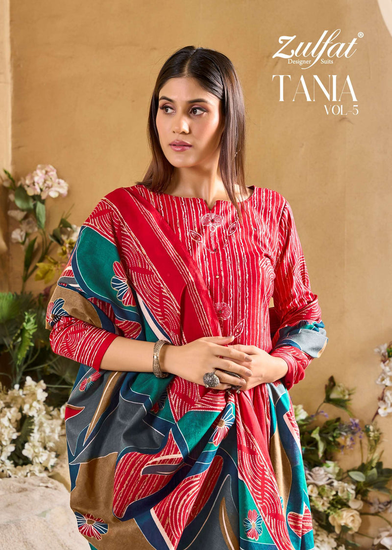 Zulfat Designer Suits Tania Vol 5 Cotton Designer Print Daily Wear Salwar Suit