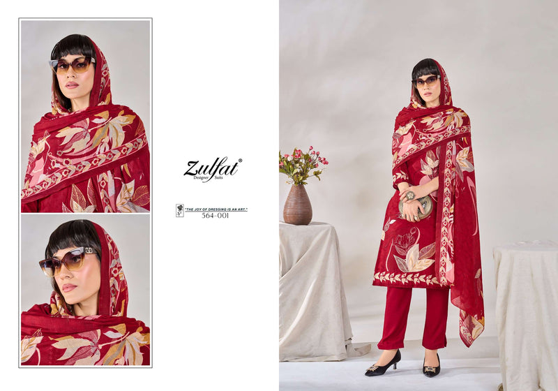 Zulfat Designer Suits Zahavi Viscose Rayon Designer Print Heavy Handwork Salwar Suit