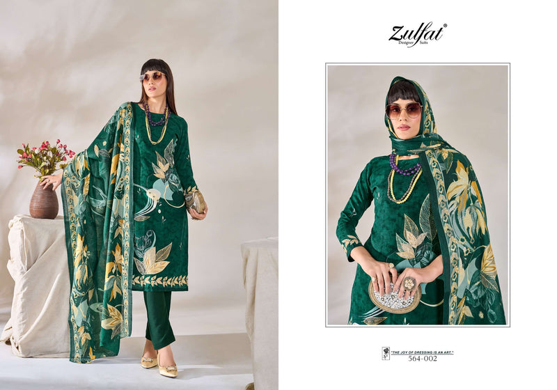 Zulfat Designer Suits Zahavi Viscose Rayon Designer Print Heavy Handwork Salwar Suit