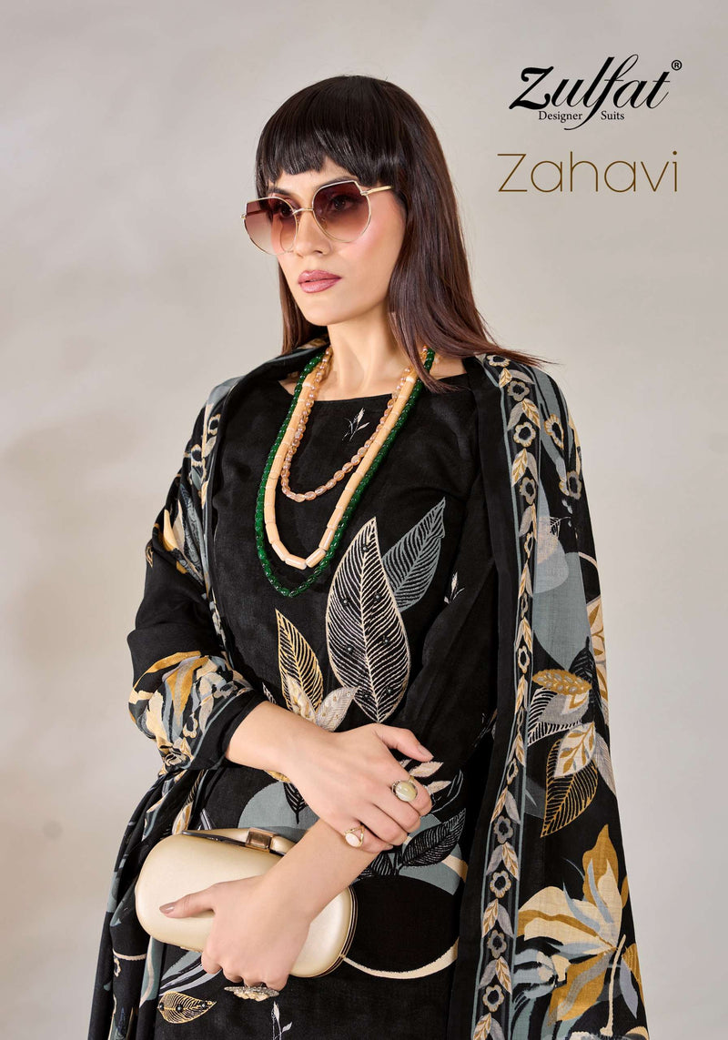 Zulfat Designer Suits Zahavi Viscose Rayon Designer Print Heavy Handwork Salwar Suit