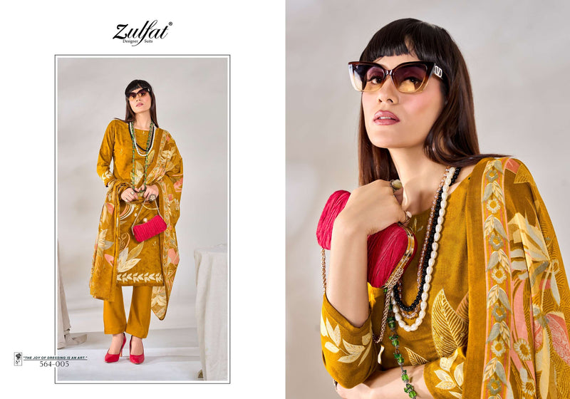 Zulfat Designer Suits Zahavi Viscose Rayon Designer Print Heavy Handwork Salwar Suit