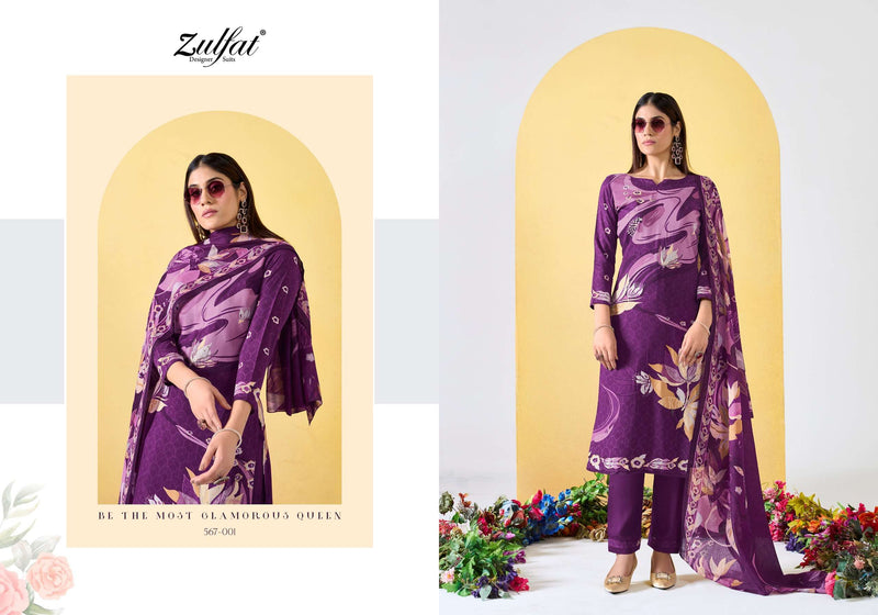 Zulfat Designer Suits Zahavi Vol 2 Viscose Designer Print Salwar Suit