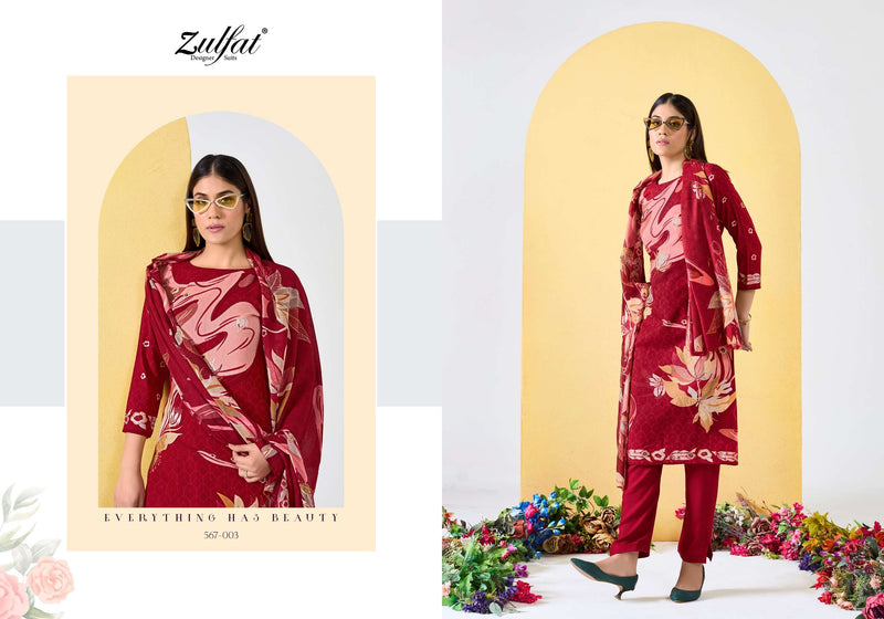 Zulfat Designer Suits Zahavi Vol 2 Viscose Designer Print Salwar Suit