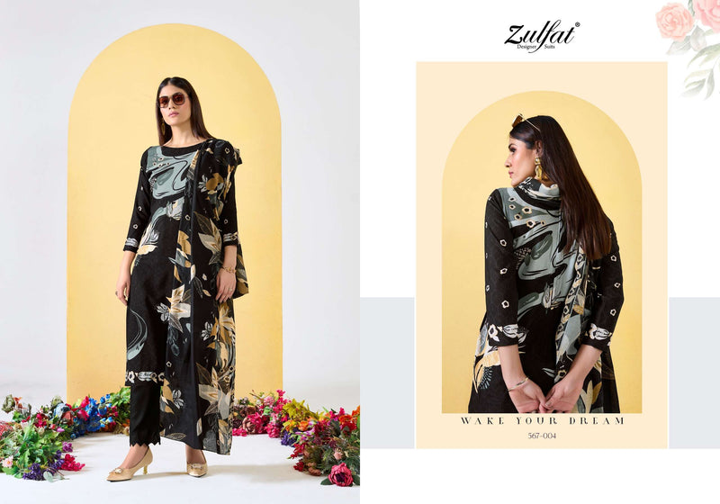Zulfat Designer Suits Zahavi Vol 2 Viscose Designer Print Salwar Suit