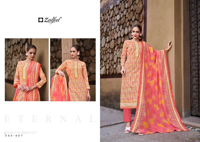 Zulfat Designer Zohra Vol 3 Cotton Designer Print Salwar Suit For Dailywear
